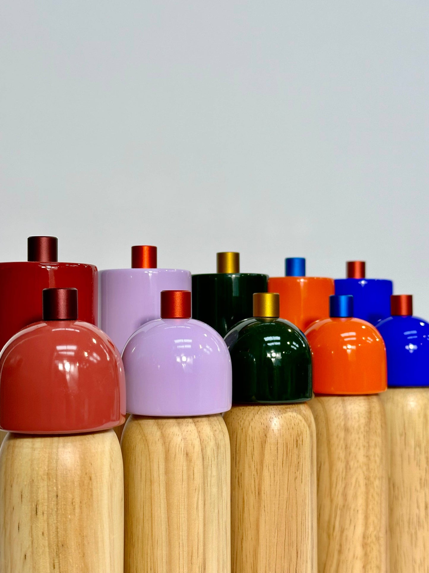 Salt & Pepper Grinder | Natural Wood & Red