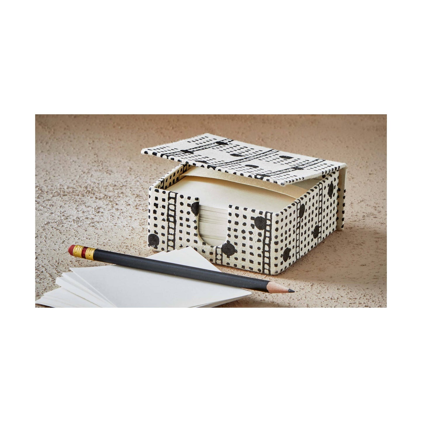 Memo Pad With Lid - Black Multi