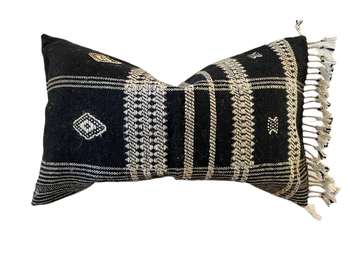 Black & White Lumbar Pillow Cover 12"x20"