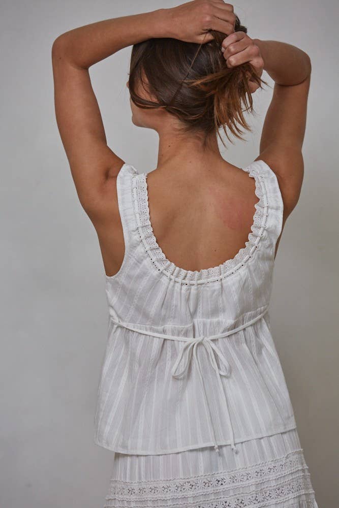 Scoop Neck Lace Top