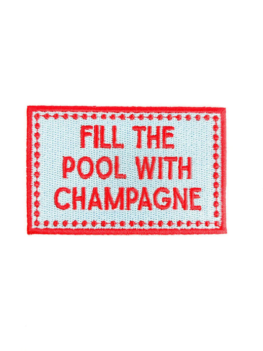 Embroidered Iron On Patch | Champagne