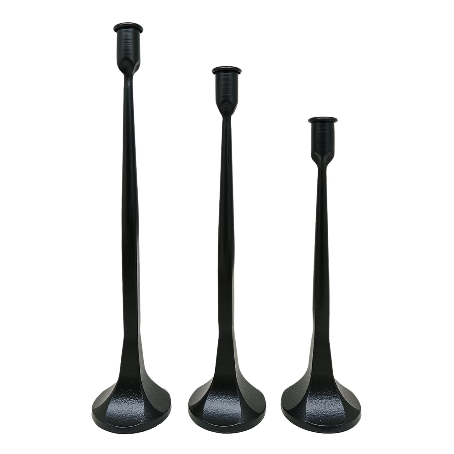 Cast Iron Taper Candle Holders, Set of 3