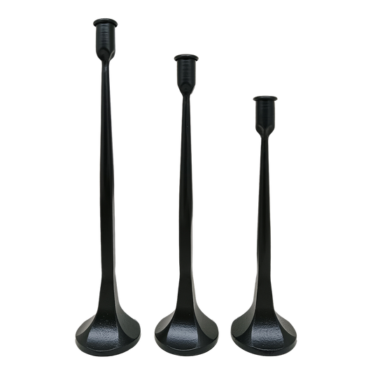 Cast Iron Taper Candle Holders, Set of 3