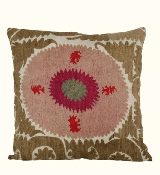 Hand Embroidered Vintage Pillow