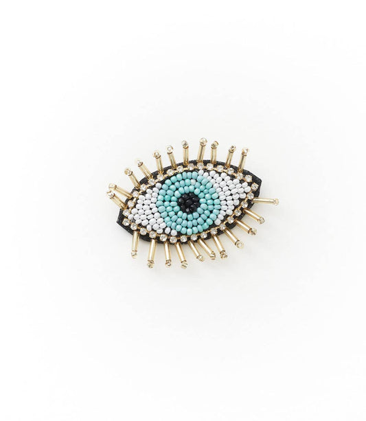 Beaded Evil Eye Brooch Pin - Handmade, Fair Trade