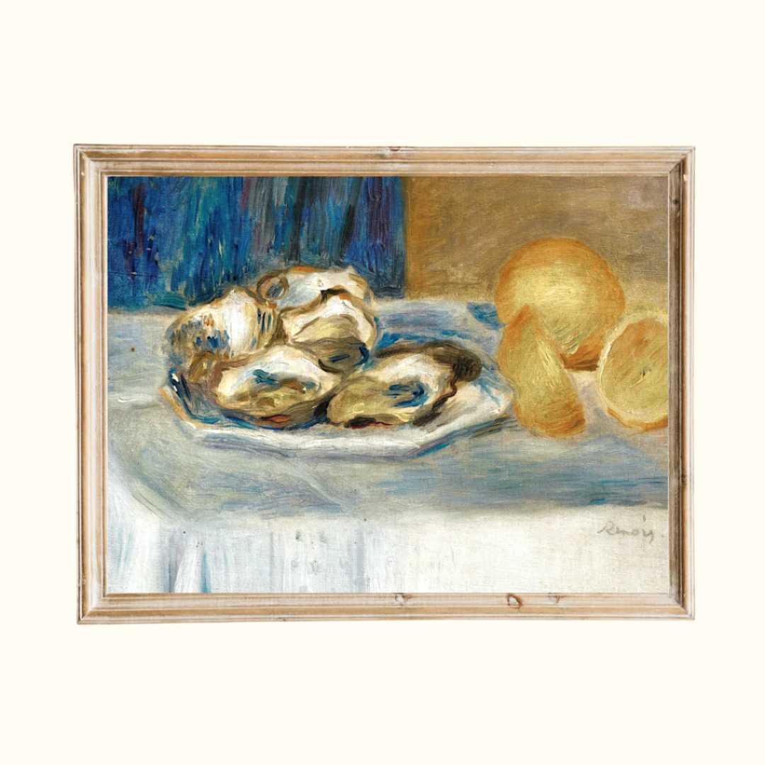 Still Life with Oysters and Lemons Antique Art Print