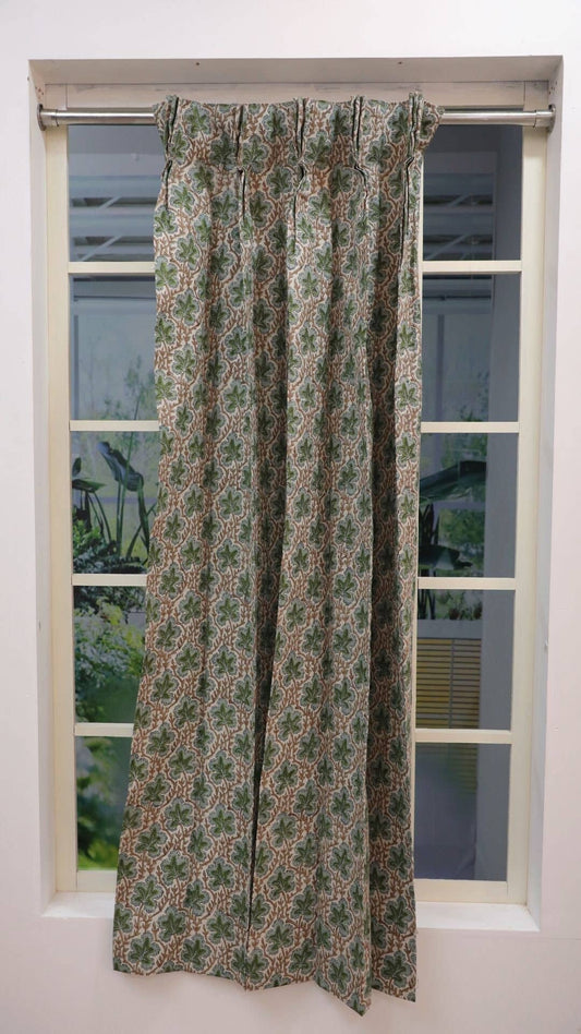 Block Print Plated Curtain