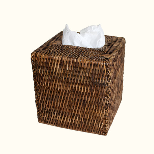 Square Tissue Box  | Antique Brown
