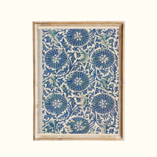 Blue Textile I Antique Art Print