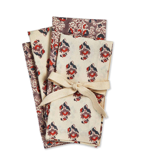 Jasmine Block Print Napkin - Set of 4