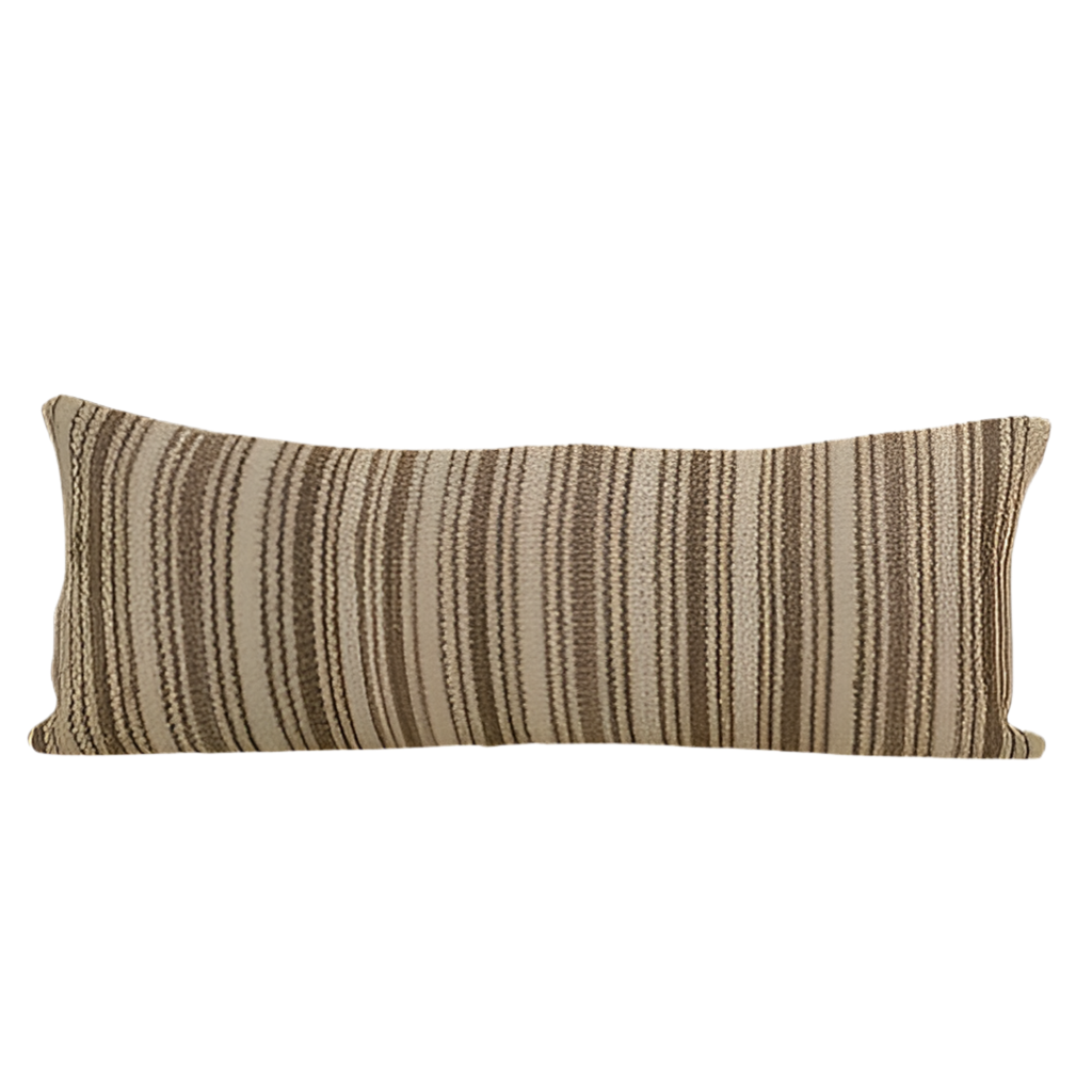 Vintage Lumbar Pillow | Neutral Striped
