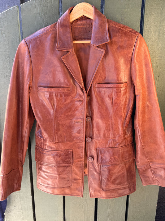 Vintage Chocolate Leather Jacket