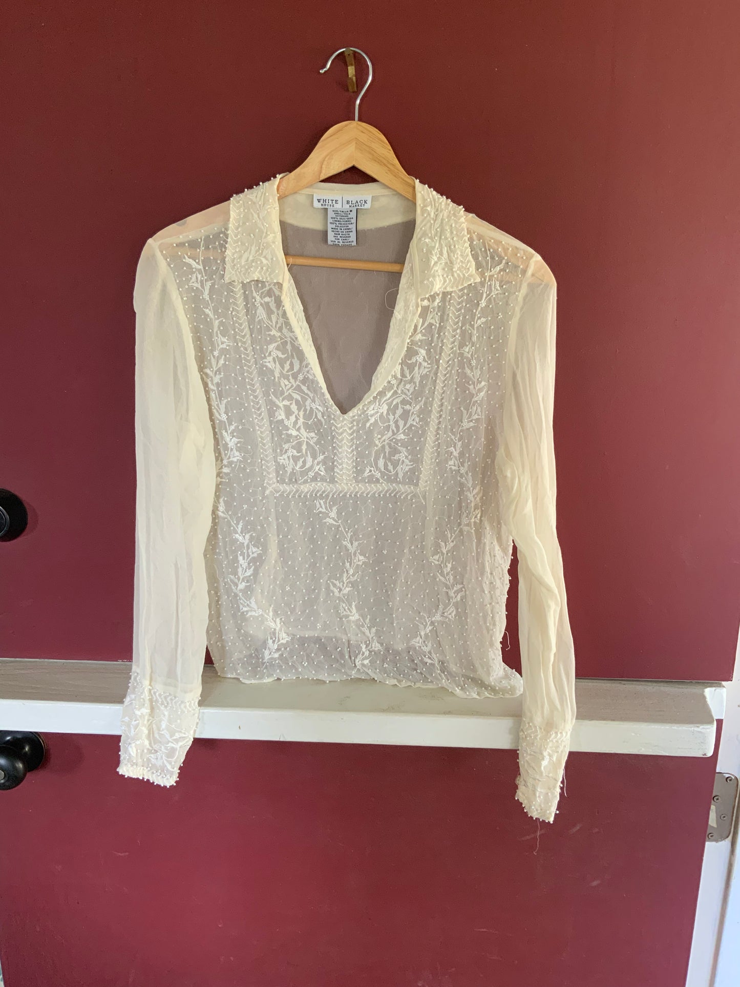 Vintage Delicate 100% Silk Top xs/s