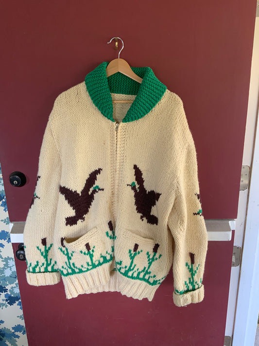 Vintage Hand Knit Bird Sweater