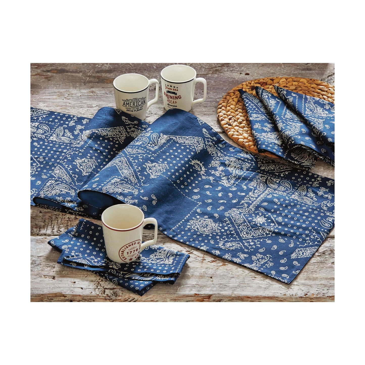 Bandana Napkin Set Of 4 - Blue