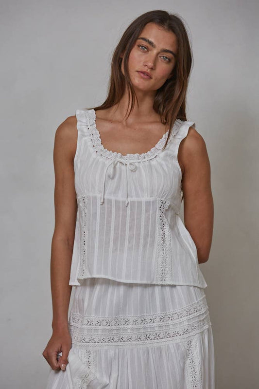 Scoop Neck Lace Top