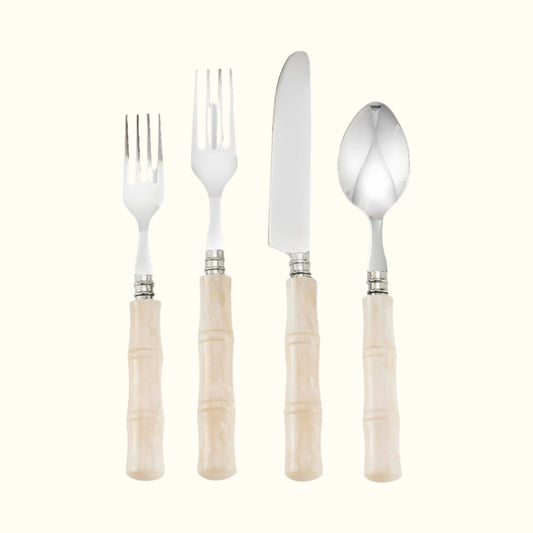 Pearly White "Bamboo" Flatware