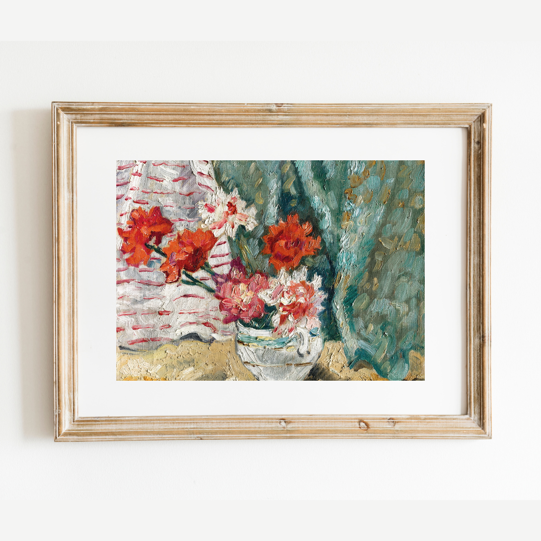 French Floral Bouquet Antique Art Print