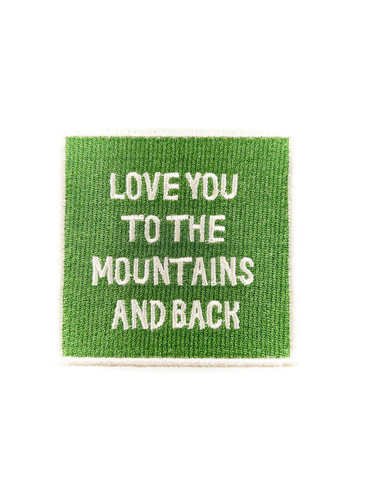 Embroidered Iron On Patch | Mountains and Back