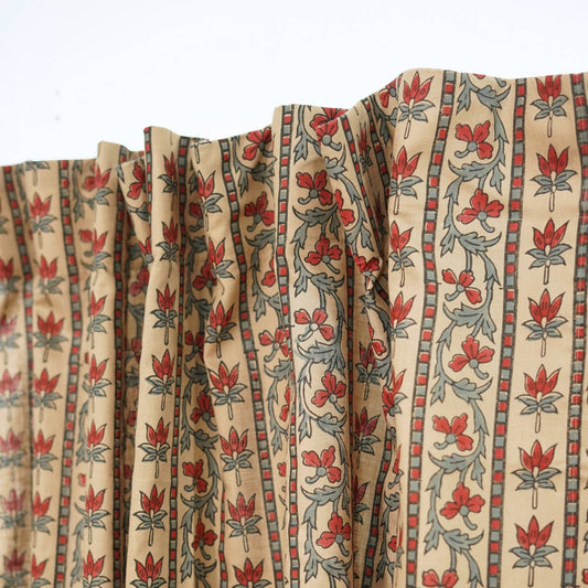 Block Print Linen Curtain