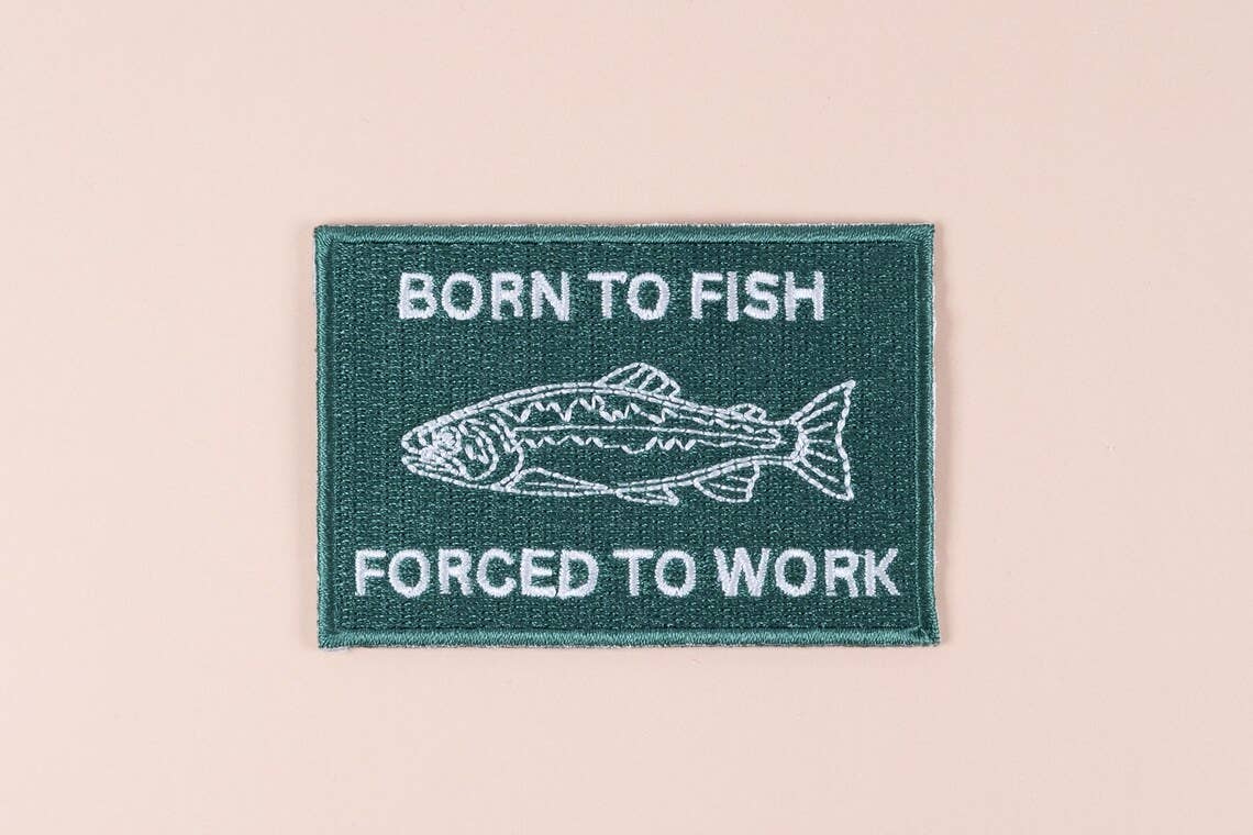 Embroidered Iron-On | Born To Fish